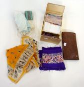 Quantity silk handerchiefs including one