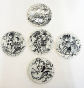 A  part set of five Nymolle Danish ceram