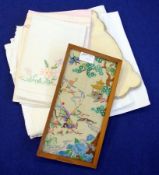 A quantity of table linen, a damask tabl