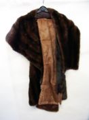 A vintage mink stole, a brown squirrel s