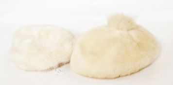 Dolores cream mink hat and another cream