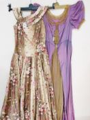 A vintage style cotton sleeveless evenin