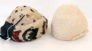 A Mitzi feather hat, a 1960's style stra