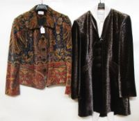 A Caroline Charles panne velvet jacket p