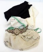 A Victorian black embroidered skirt, a b