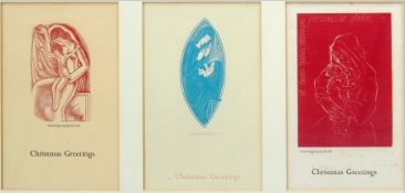 Five silk Christmas cards