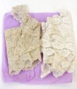 A cream lace fichu and a length of bobbi