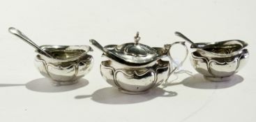 George V silver three-piece condiment se