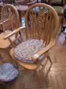 Two Windsor wheelback chairs, cane-back