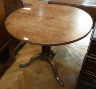 19th century oak circular top occasional