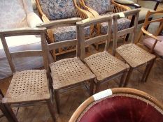 Set of four hardwood string-topped kitch