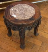 Chinese carved rosewood table/jardiniere