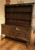 Early 20th century oak dresser having tw