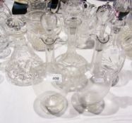 Mallet-shaped decanter, a cut glass ball