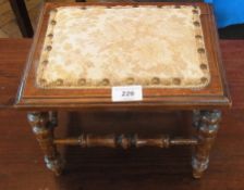 Victorian child's stool with padded top,