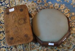 Small hardwood country stool on turned s