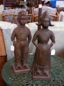 Metal Dutch boy and girl companion set h
