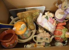 Three boxes of ceramics, white painted o