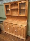 Modern pine dresser, two-tier open shelv