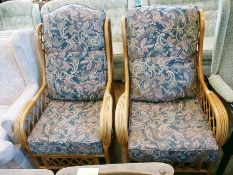 Two bamboo-effect conservatory chairs