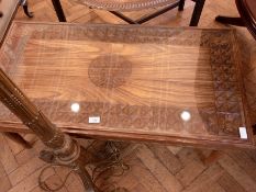 Eastern carved hardwood rectangular topp