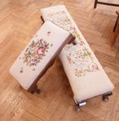 A fender stool with needlework upholster