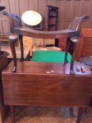 Cane panelled stool on cabriole legs to