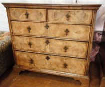 Early 18th century walnut veneered chest