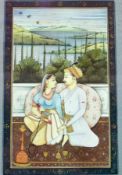 Near pair Indian watercolours on ivory