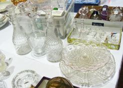 Early 20th century etched floral decante