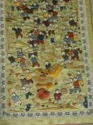 A Chinese embroidered panel depicting la