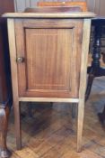 Edwardian inlaid mahogany pot cupboard w