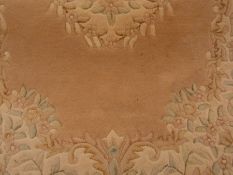 Chinese washed wool rug, pink ground wit