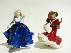 Five Royal Doulton figures including 