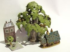 A pottery model of an oak tree, 34cm hig