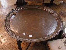 Large Eastern brass circular topped occa