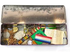 Quanity of World War meadals and ribbons etc