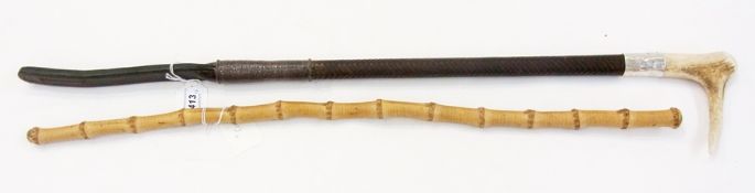 Riding crop with horn handle, the plain