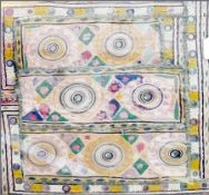 Eastern mirrored and embroidered framed