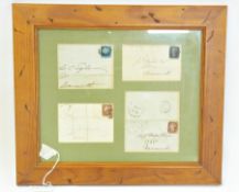 4 Mid 19th Century stamped envelopes, fr