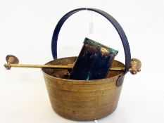 Brass jam pan, cobblers last, brass wall