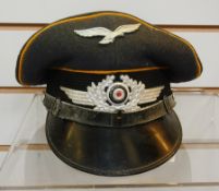 WWII German Luftwaffe officer's peaked c