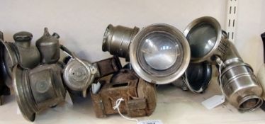 6 Motor Bike carbide Lamps and Tilley Ir