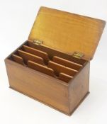 Mahogany stationery stand with hinged li
