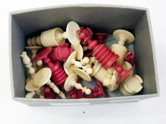 Part set of White and red dyed Ivory Che