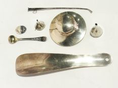 Early 20th century silver capstan inkwel