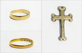 22ct gold wedding ring, another gold wed