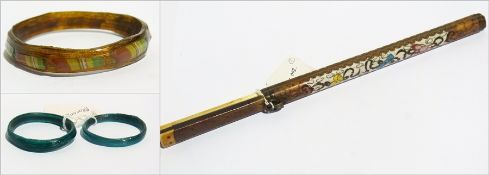 Roman amber-coloured glass bangle with a