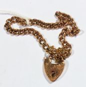 9ct gold curb link chain bracelet with p