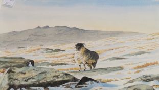 Four watercolours depicting mountain sce